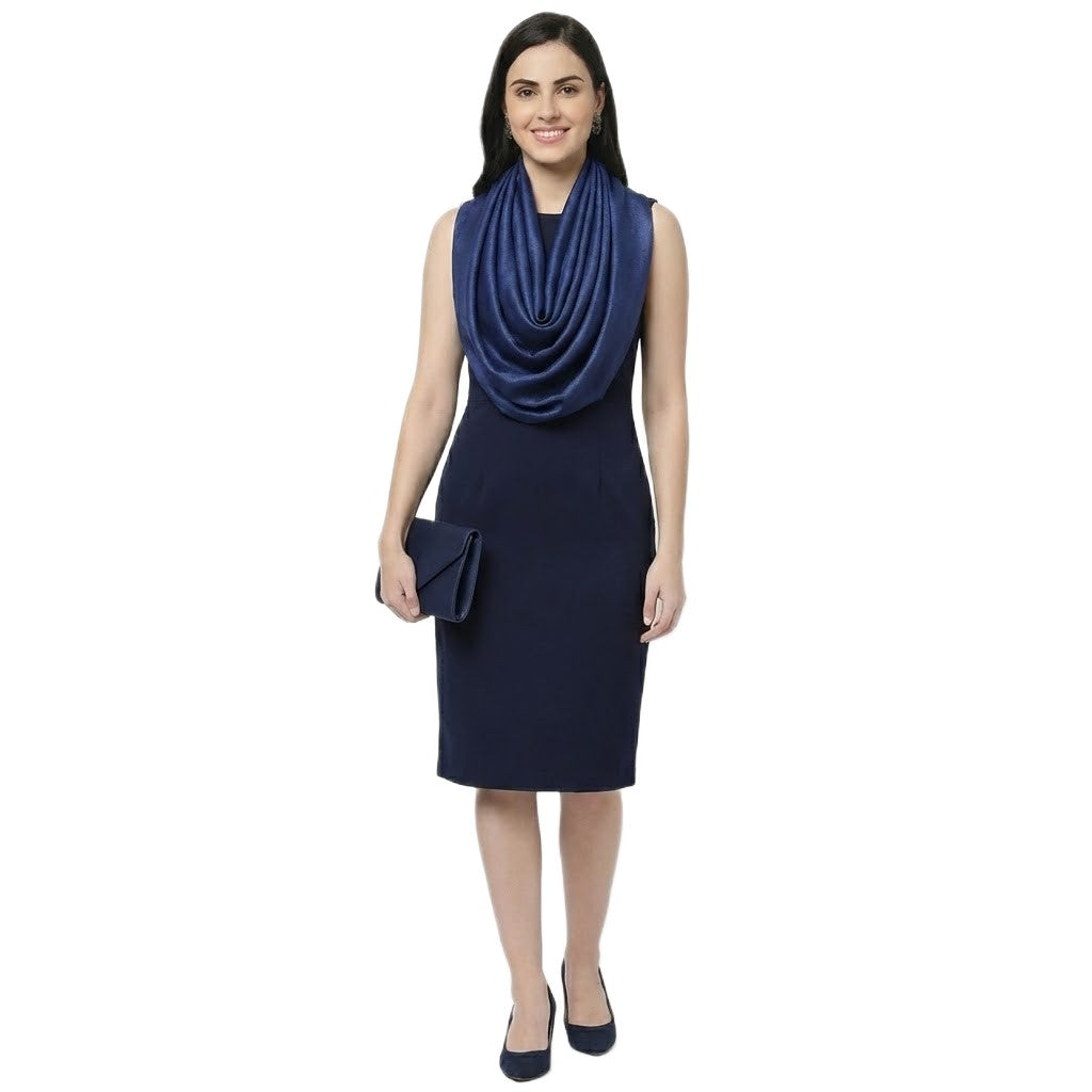 Esarfa-Sal din Matase Naturala Eri Muga Silk-> Navy Bleumarin-> Cod: ERIMUGASILK2