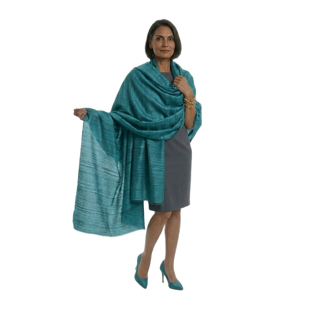Sal tesut manual din 100% Matase Naturala Organica - Ghicha Tassar/Tussar Silk -> Cod: OrganicSilk5