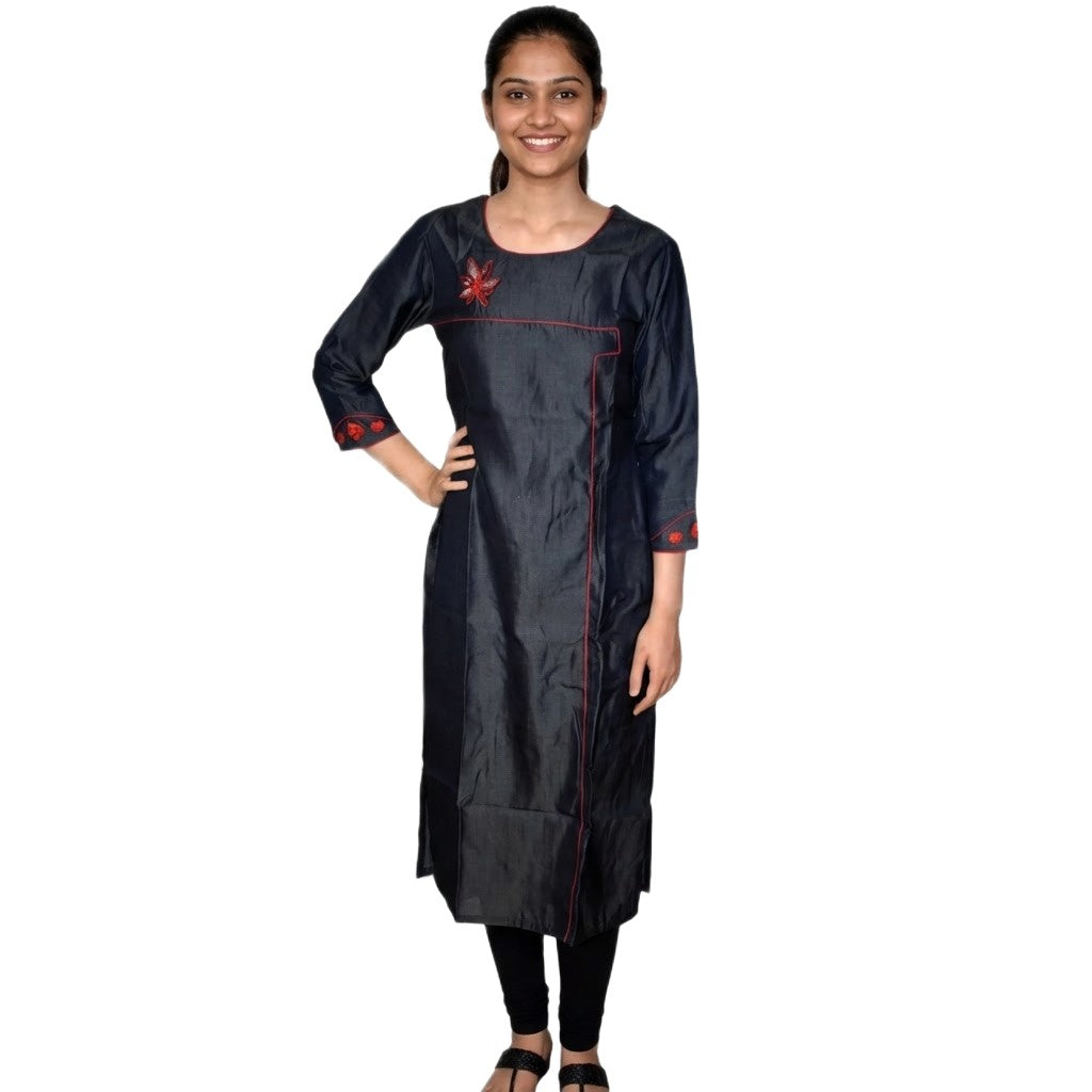 Tunica lunga din Bumbac & Matase Naturala - Cod: SILKDenim