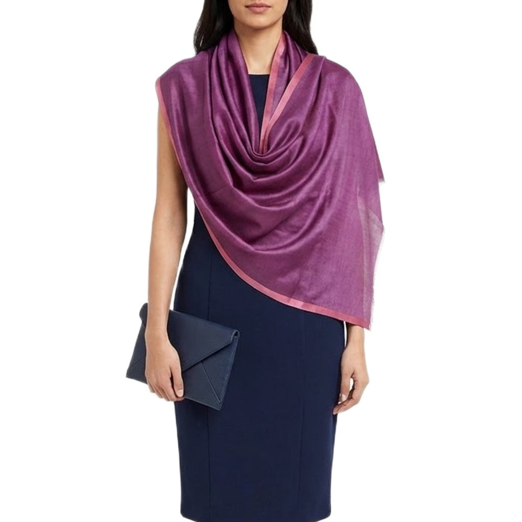 Esarfa-Sal tesuta manual din Matase Naturala ERI SILK (Peace Silk) - Wine Magenta (Cod: ERI1)