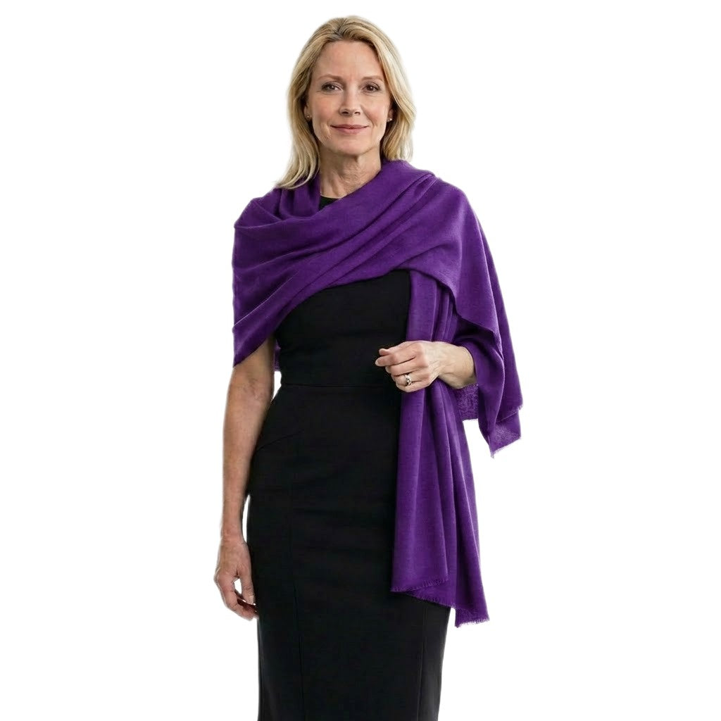 Sal Premium confectionat din  Lana Cashmere  si Matase Naturala-Lavander Mov - Cod:CASHAPRIL9