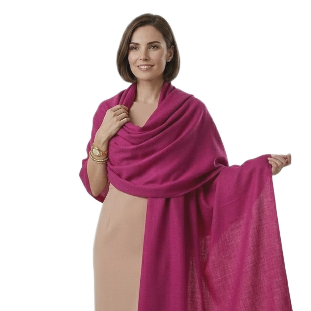 Sal Premium confectionat din 100% Lana ( Yak & Merino )- Mov Magenta -> Cod: NEWYAK06