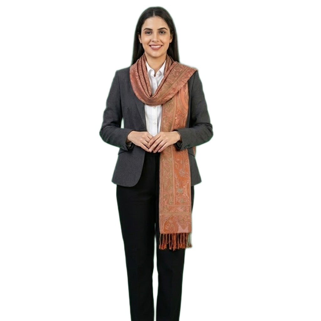 Șal Jamawar Premium din 100% Mătase Naturală – Heritage-  Cod: PureSilkJamawar13