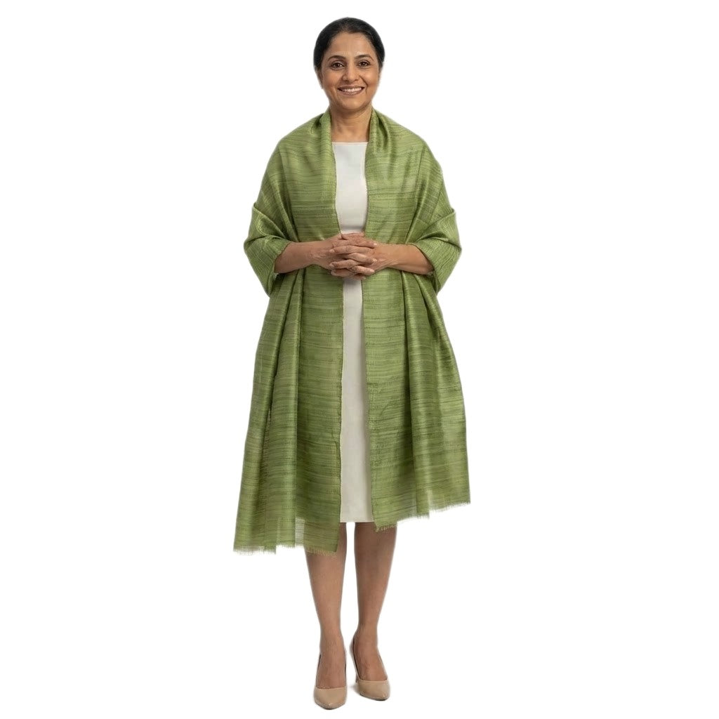 Sal tesut manual din 100% Matase Naturala Organica - Ghicha Tassar/Tussar Silk -> Cod: OrganicSilk9