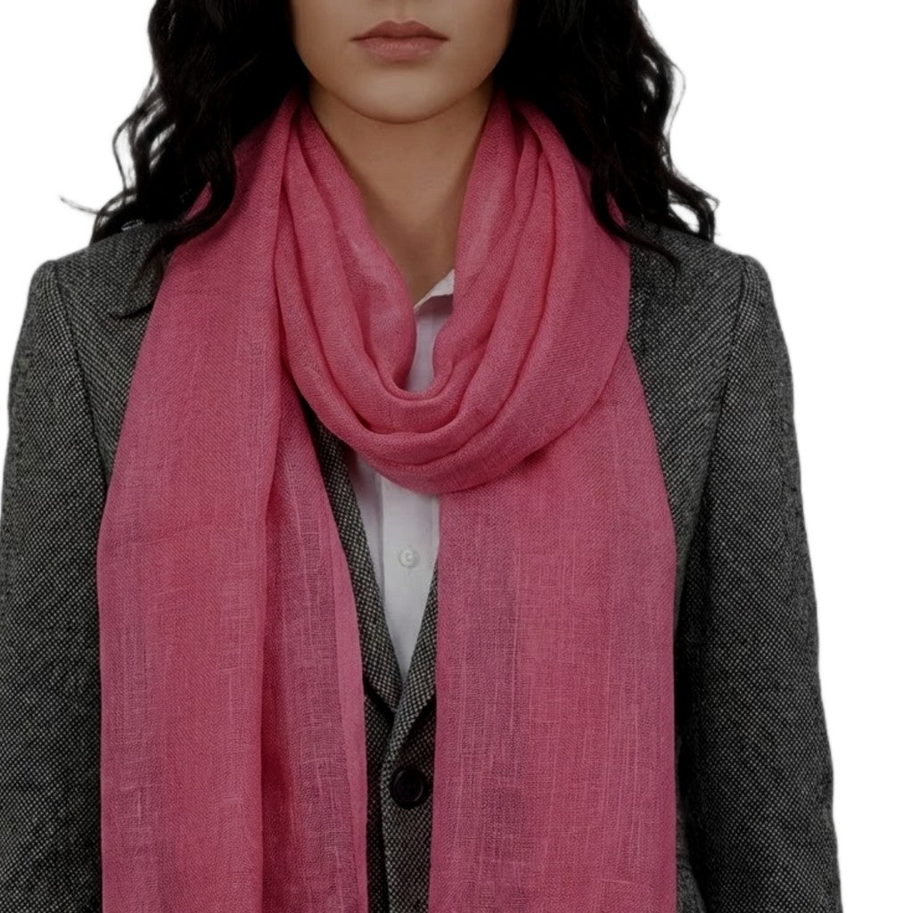 Esarfa-Sal tesuta manual din 100% IN (Linen 100%) - Rose -> Cod: Linen9