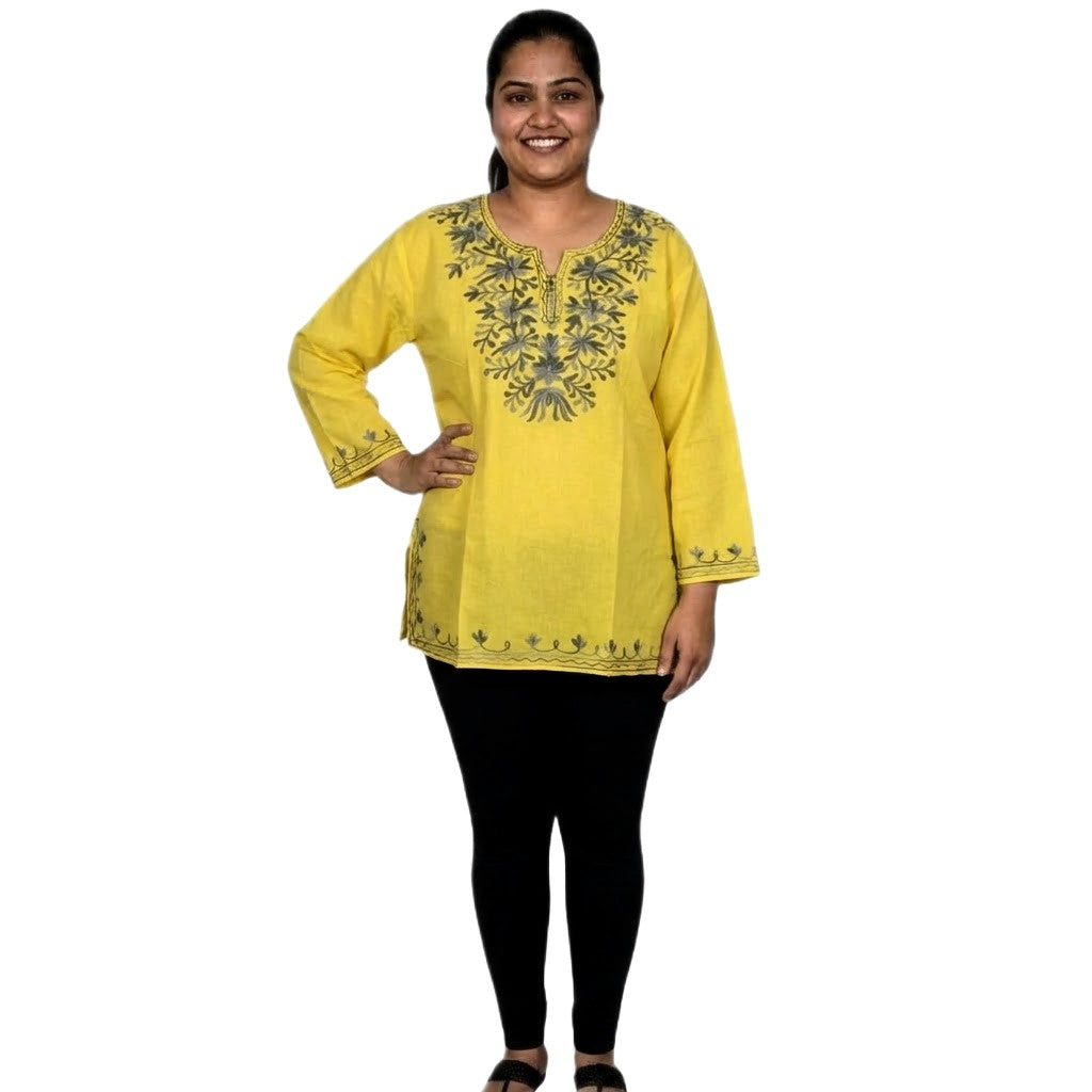Bluza/Tunica din bumbac cu Broderie Kashmiri -> Cod: KASHMIRI59