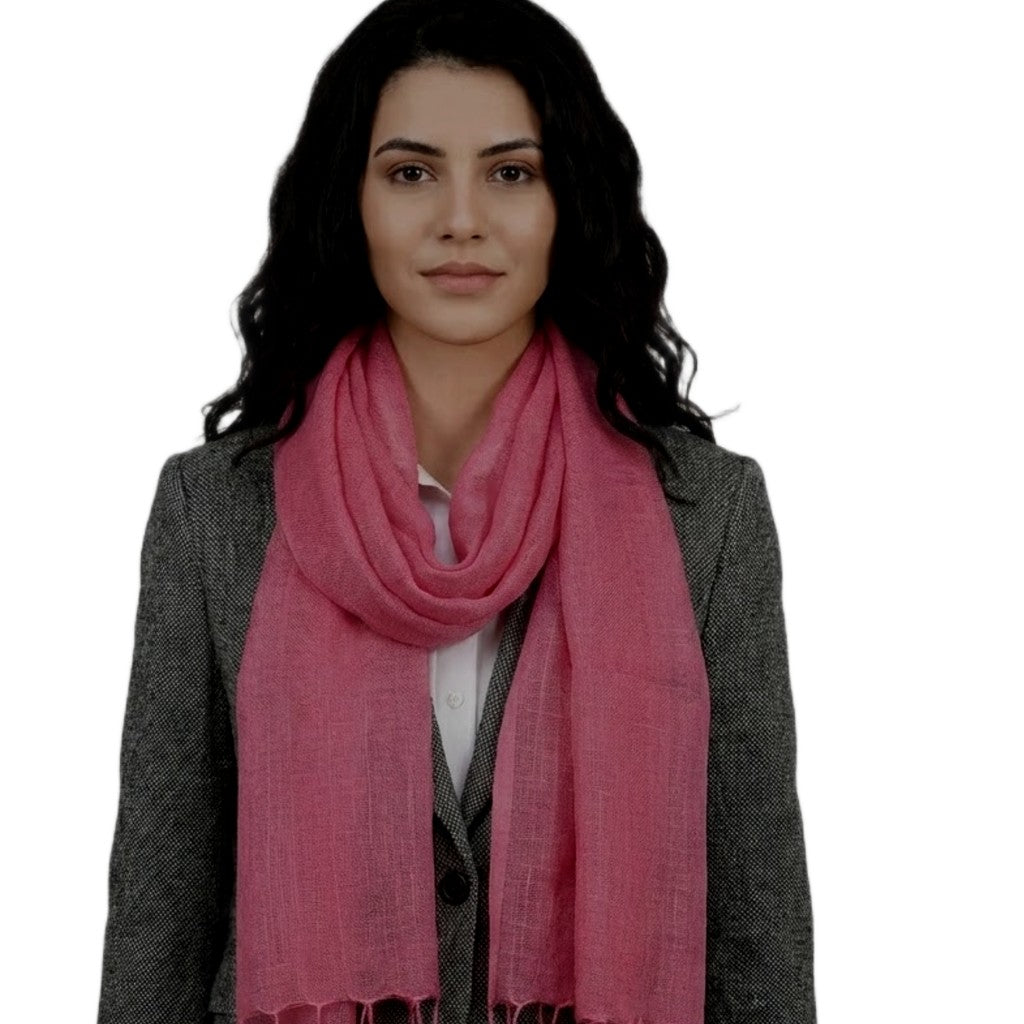 Esarfa-Sal tesuta manual din 100% IN (Linen 100%) - Rose -> Cod: Linen9