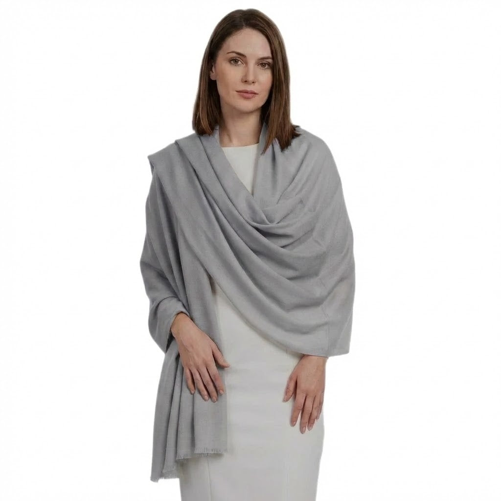 Sal Premium confectionat din Lana Cashmere si Matase Naturala -> Pure Gray- Cod: CASHAPRIL7