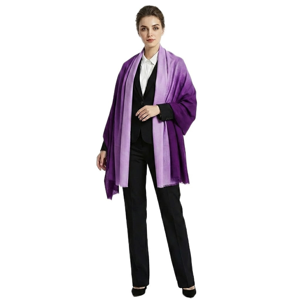 Esarfa Sal Lana Casmir si Matase Naturala - Ombre 2 nuante -> Cod: CASMIRSILK9