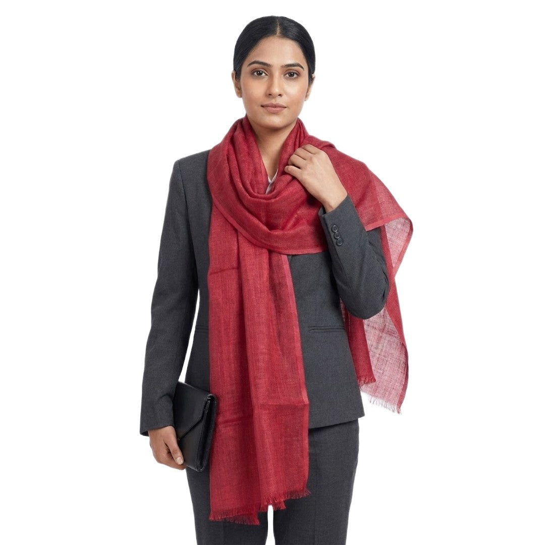 Esarfa-Sal tesuta manual din 100% IN (Linen 100%) - Rosu -> Cod: Linen17