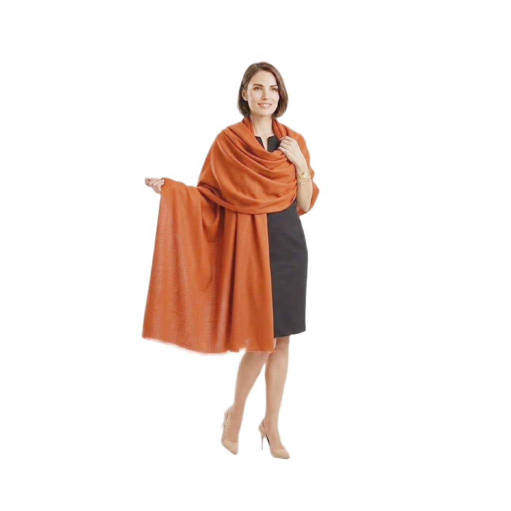 Sal Premium confectionat din Lana de Yak & Lana Merino - Orange Tangerine-> Cod: NEWYAK21