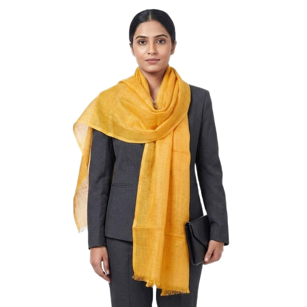 Esarfa-Sal tesuta manual din 100% IN (Linen 100%) - Zesty Lemon-> Cod: IN23