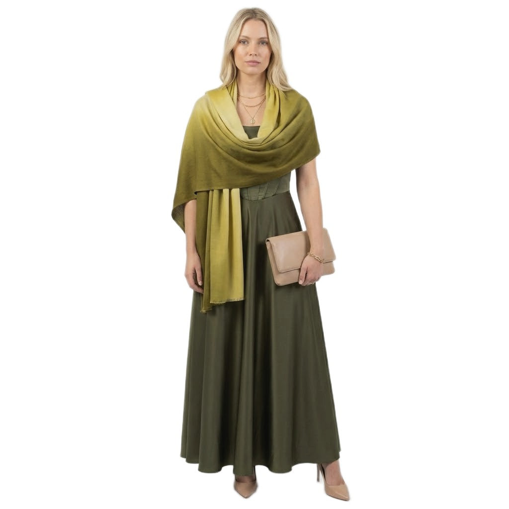 Sal Premium Lana Cashmere & Matase Naturala - Ombre Tri Color Shade ->Verde Kaki- cod: CASHMSILK16