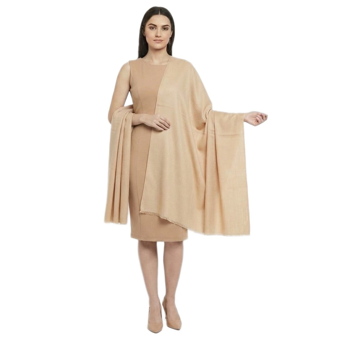 Esarfa Sal Lana Casmir si Matase Naturala - Bej Nude -> Cod: CASMIRSILK2