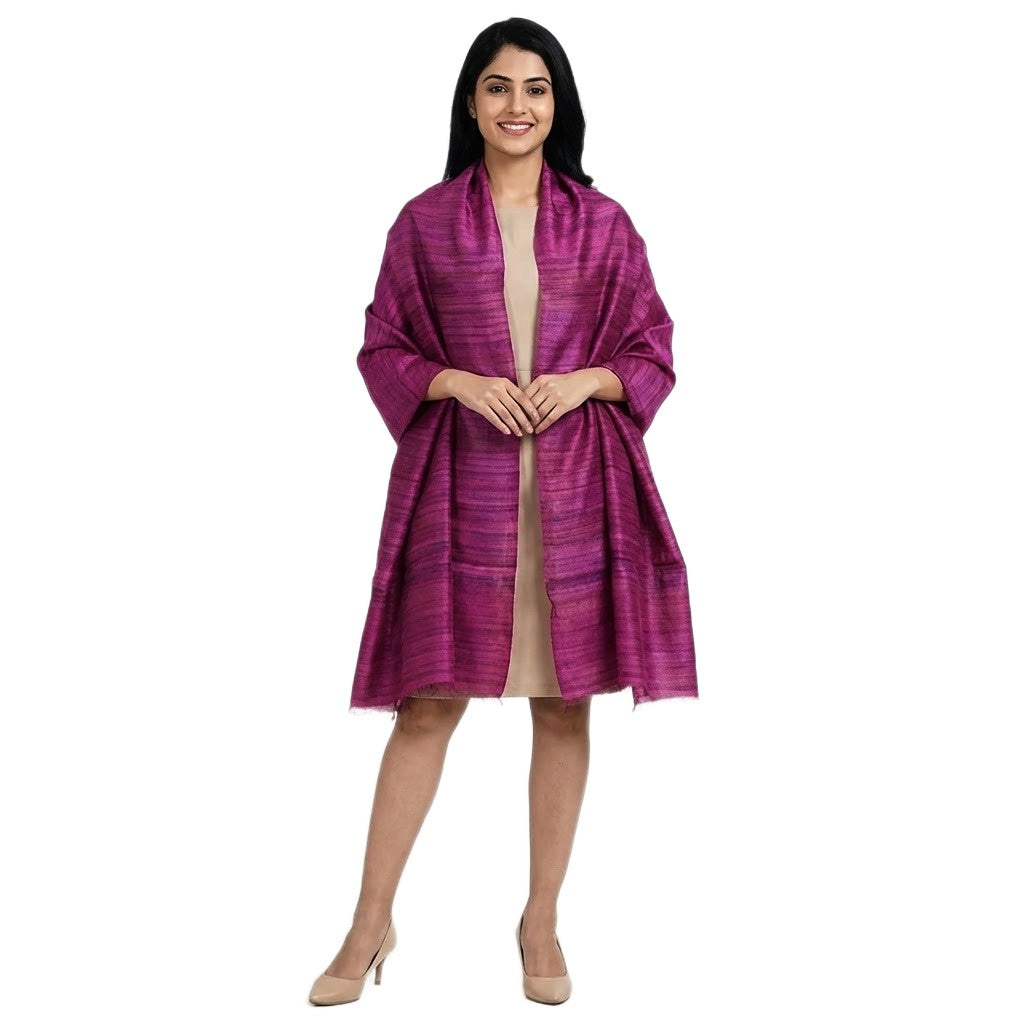 Sal tesut manual din 100% Matase Naturala Organica - Ghicha Tassar/Tussar Silk - Viva Magenta -> Cod:RGhicha(..)