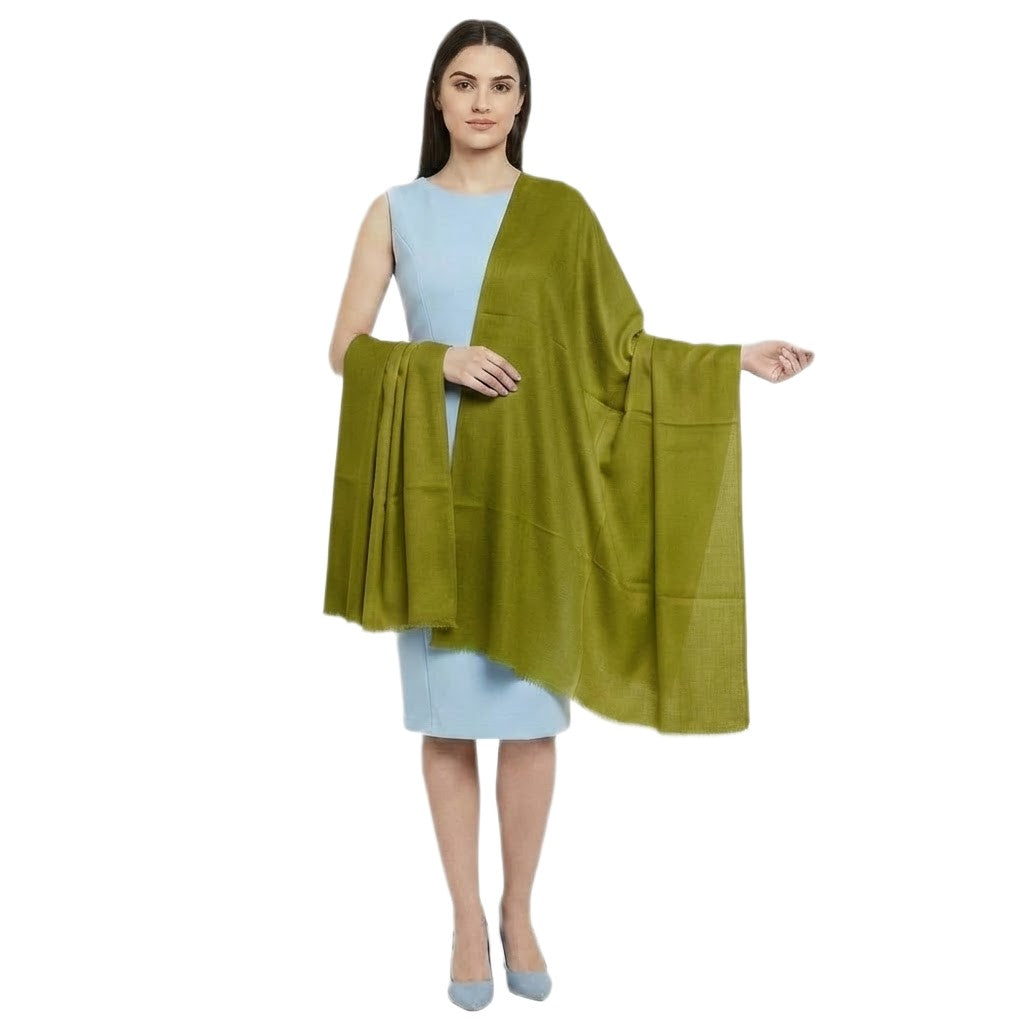 Sal Premium confectionat din Lana Cashmere si Matase Naturala - Verde Kaki -> Cod: CASHSILK180