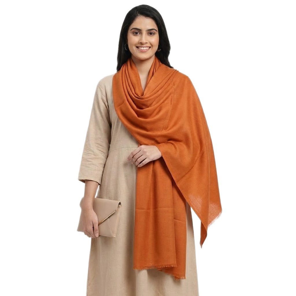 Sal Premium confectionat din Lana de Yak & Lana Merino - Orange Tangerine-> Cod: NEWYAK21