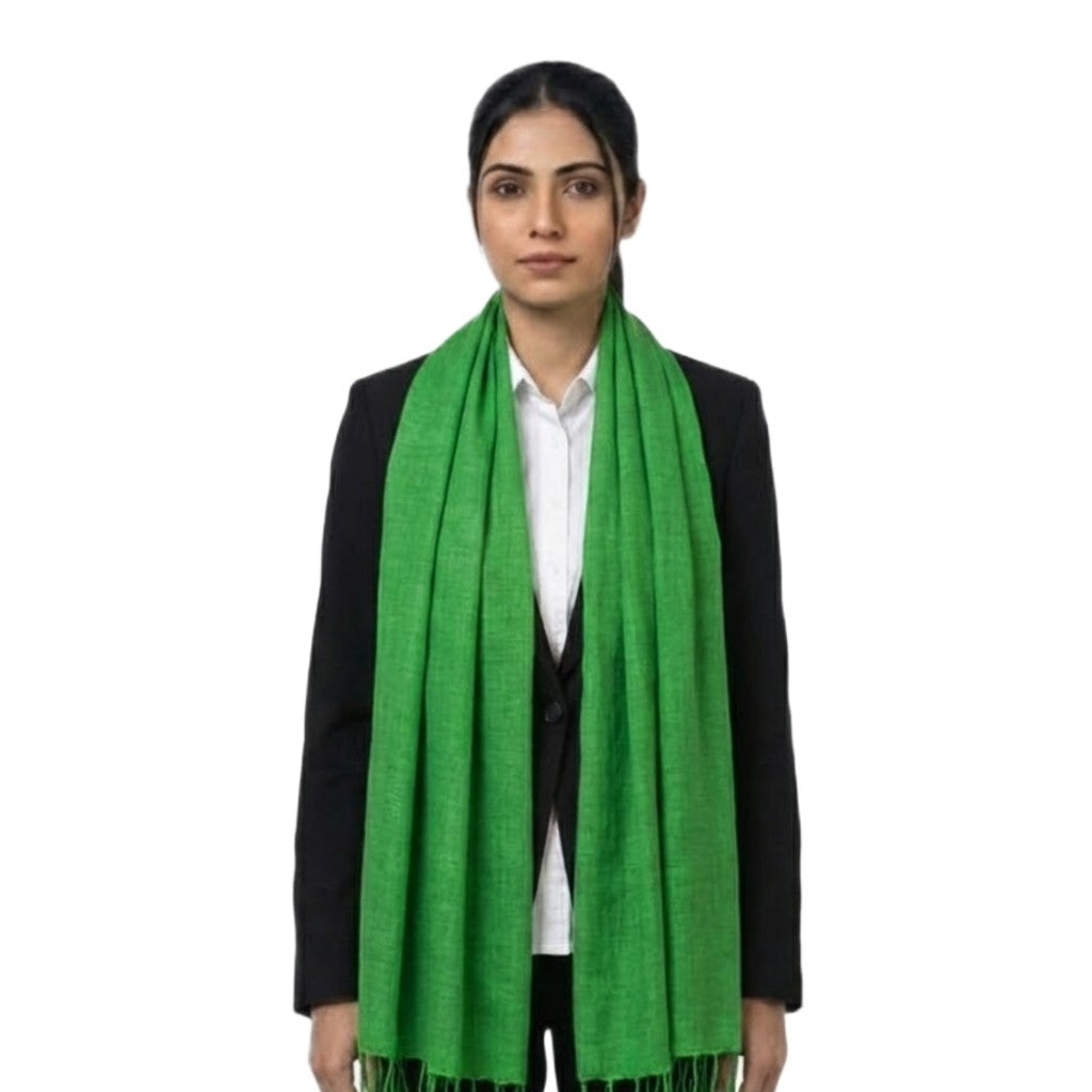 Esarfa-Sal tesuta manual din 100% IN (Linen 100%) -Forest Green -> Cod: Linen4