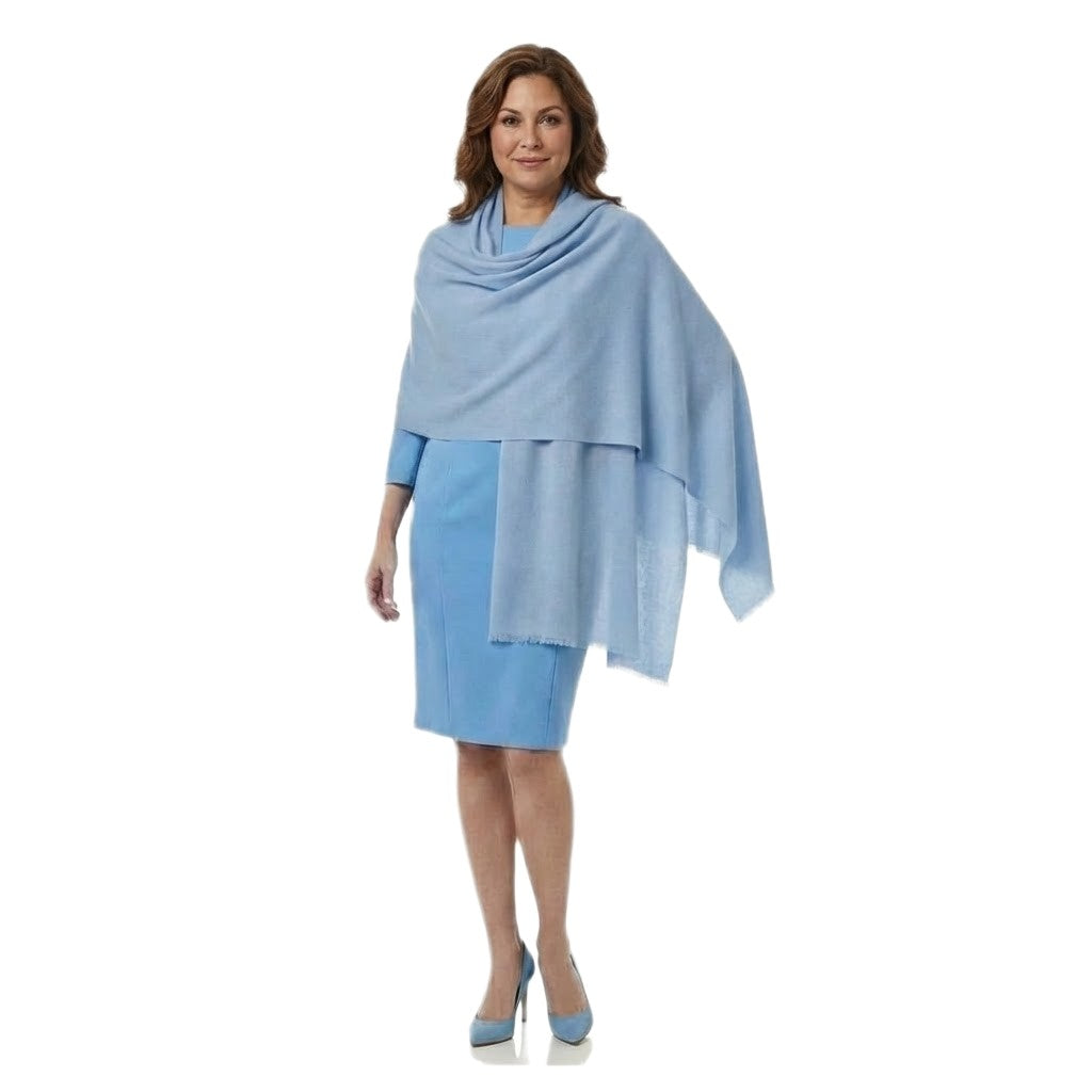 NOU! Sal Premium confectionat din Lana Cashmere si Matase Naturala -Bleu Ciel - Cod:CASHAPRIL10