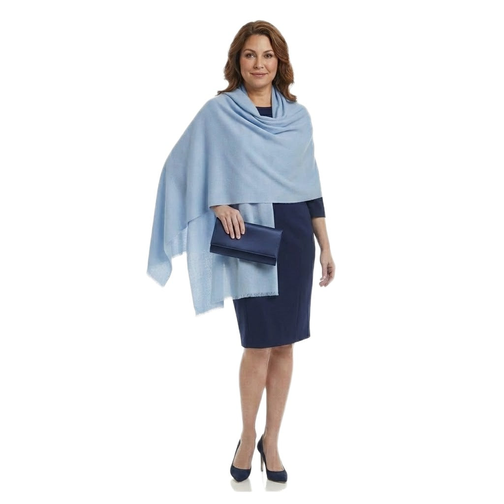 NOU! Sal Premium confectionat din Lana Cashmere si Matase Naturala -Bleu Ciel - Cod:CASHAPRIL10