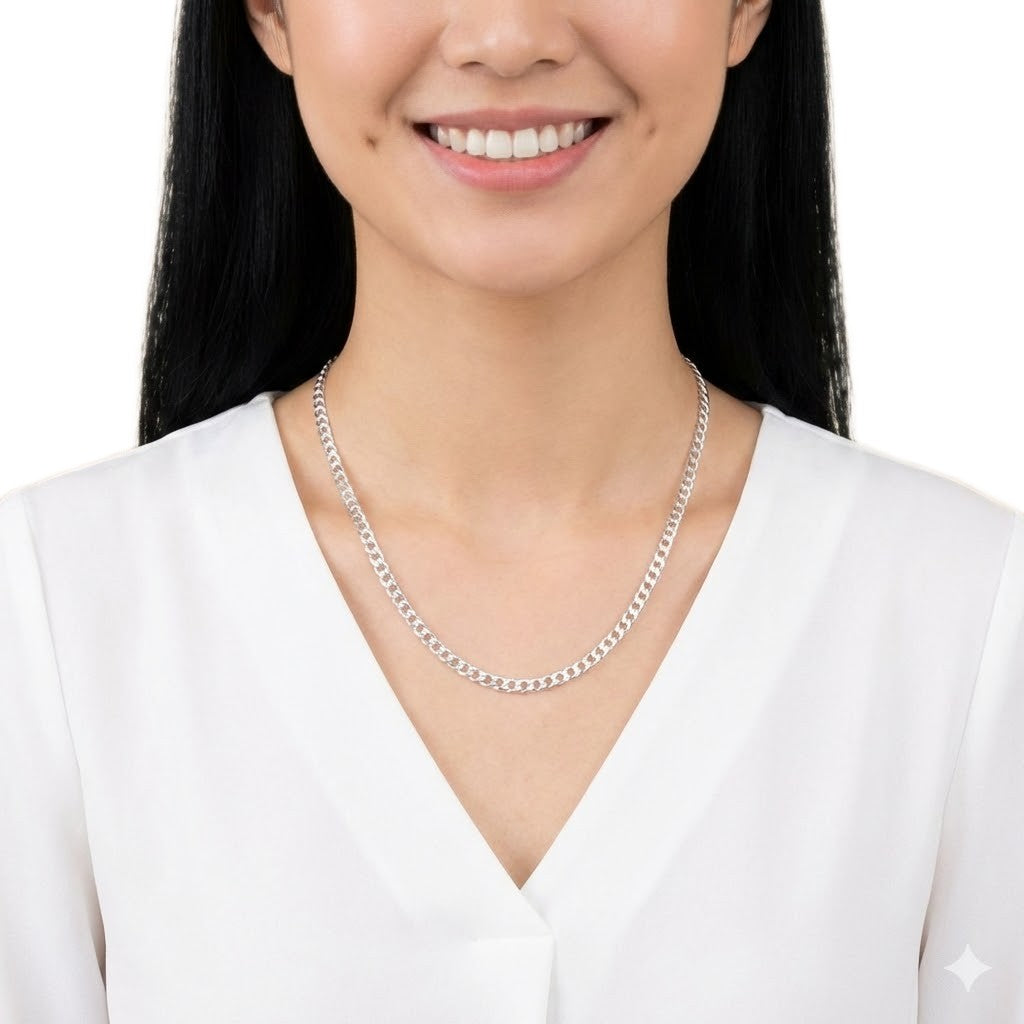 Lantisor solid din Argint 925 cu Dimensiunea de 16 inches (40 cm) & Greutate de 9 gr -> SilverChain2