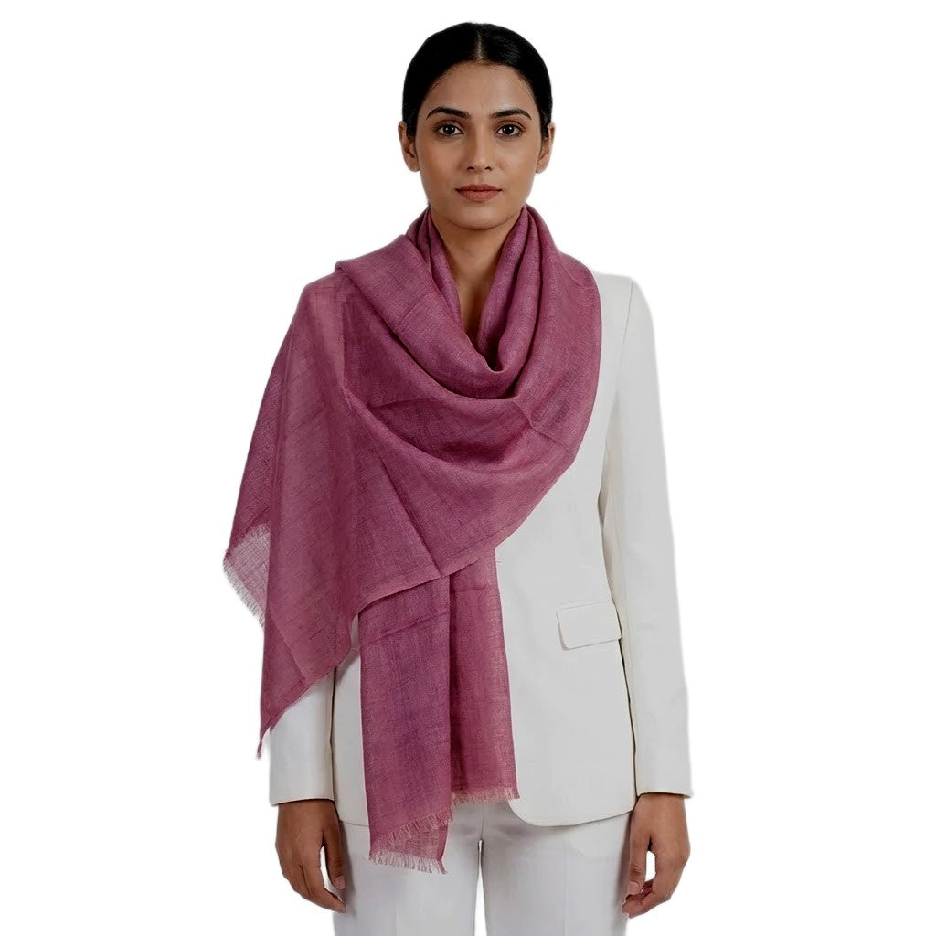 Eșarfă–Șal din Matase Naturala &In (LinenSilk) - Wine Magenta- Cod: LinenSilk5