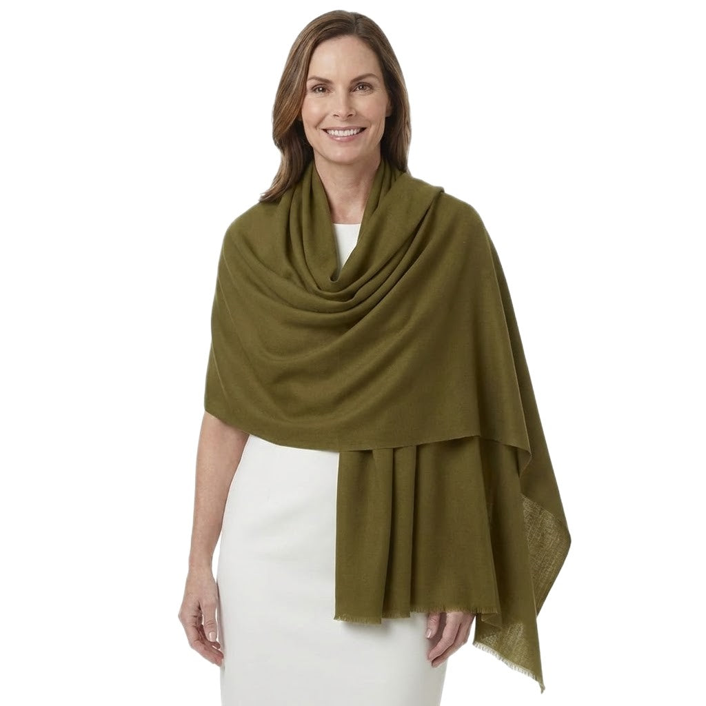 Esarfa Sal Lana Casmir si Matase Naturala -> Verde Kaki-> Cod:CASHSILK11