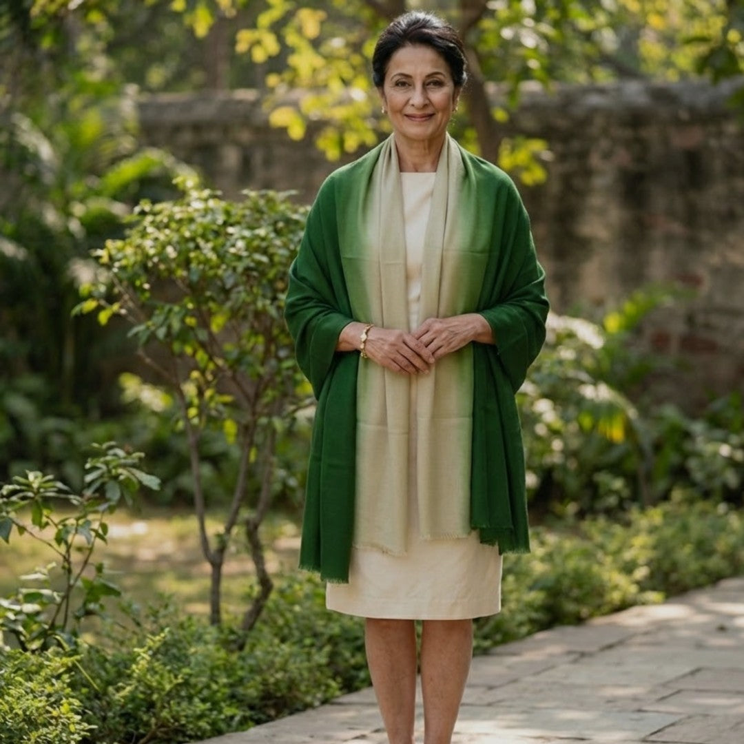 Esarfa Sal Lana Casmir si Matase Naturala - Ombre 2 nuante -> Cod: CASMIRSILK11