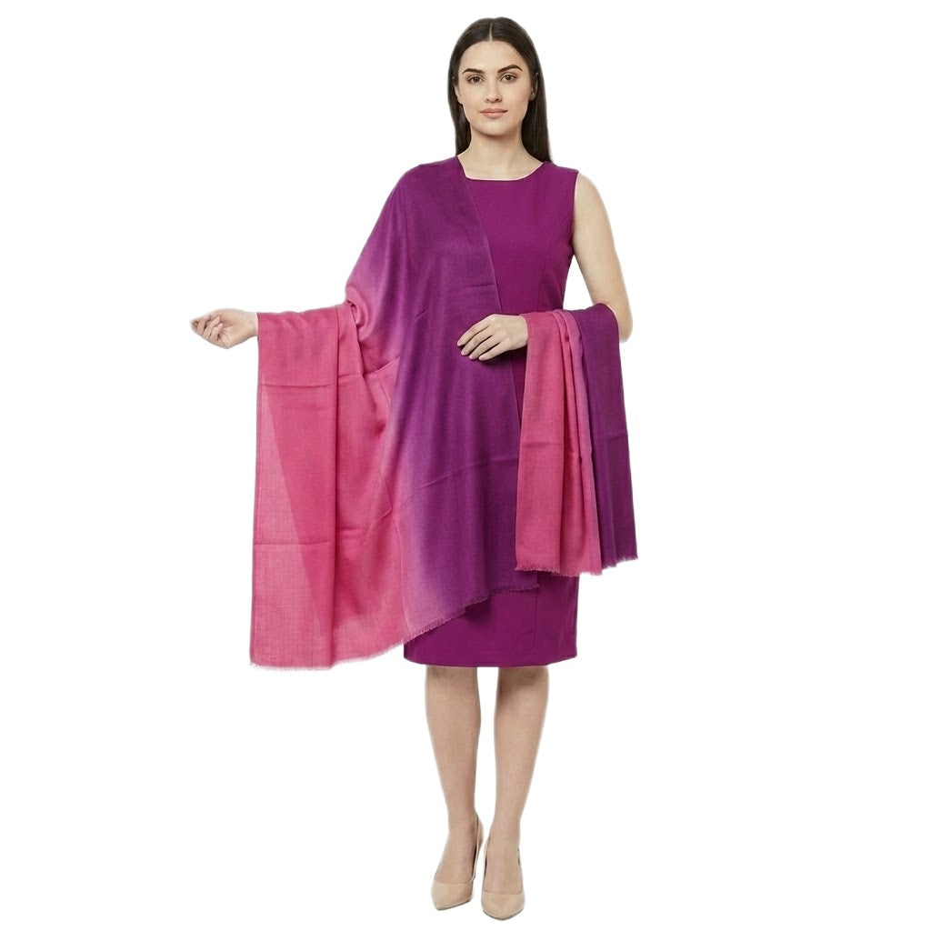 Esarfa Sal Lana Casmir si Matase Naturala - Ombre 2 nuante -> Cod: CASMIRSILK16