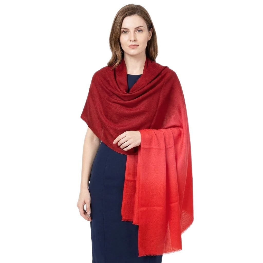 Sal Premium Lana Cashmere si Matase Naturala- Ombre Tri Color Shade ->Rosu/Rosu de foc/ Rosu Scarlat - cod: CASHM17