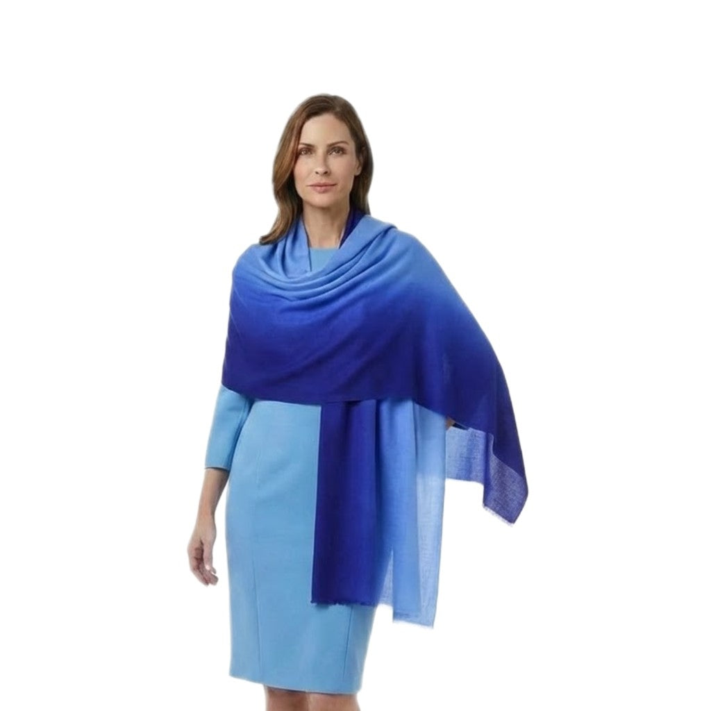 Esarfa Sal Lana Casmir si Matase Naturala - Ombre 2 nuante -> Cod: CASMIRSILK6