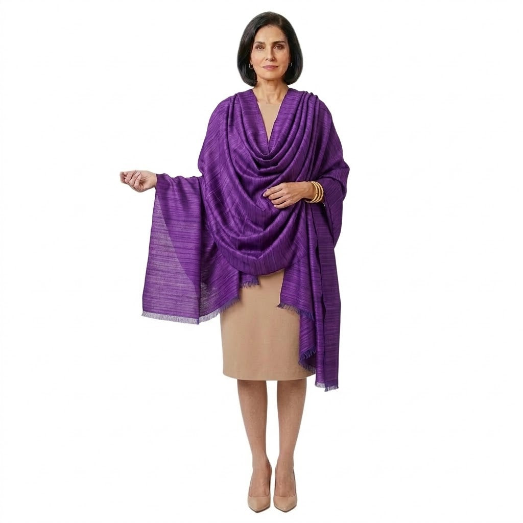 Sal tesut manual din 100% Matase Naturala Organica - Ghicha Tassar/Tussar Silk -> Cod: OrganicSilk16