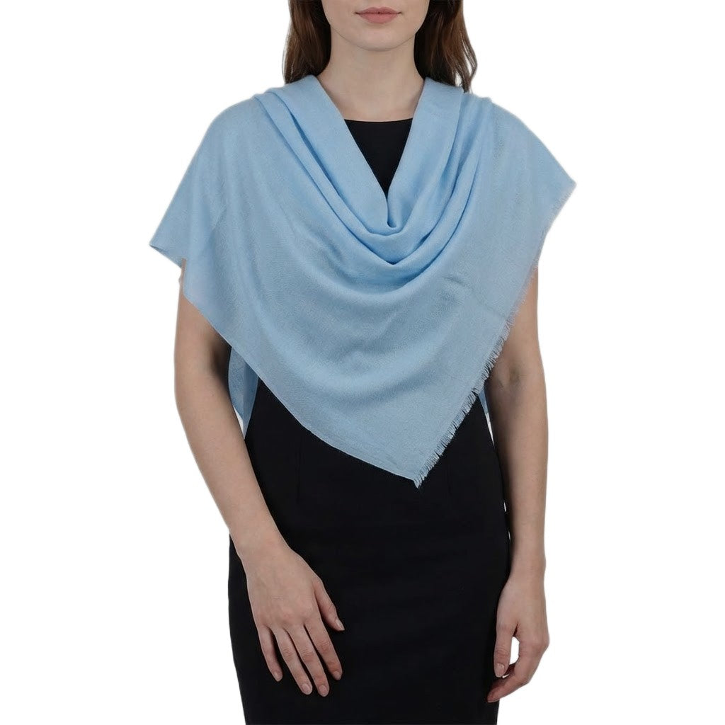 Sal Premium confectionat din Lana Cashmir si Matase Naturala- Cod: CASHLIGHTBLUE