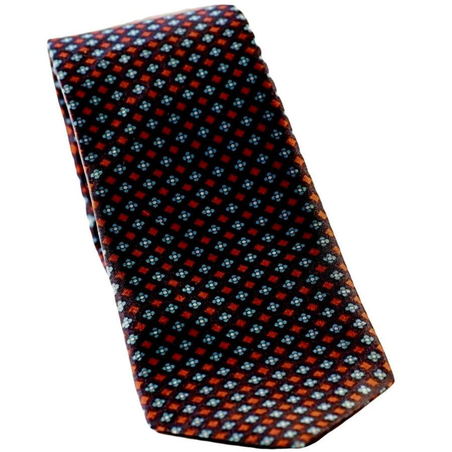 Cravata Barbati din 100% Matase Naturala - Fond Bleumarin cu accente de Bleu si Rosu -> Cod: MATASE6 - Cravata Barbati