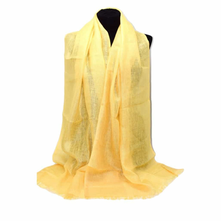 Esarfa-Sal tesuta manual din 100% IN (Linen 100%) - Galben Musk Melon -> Cod: IN05