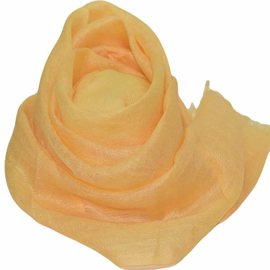 Esarfa-Sal tesuta manual din 100% IN (Linen 100%) - Galben Musk Melon -> Cod: IN05