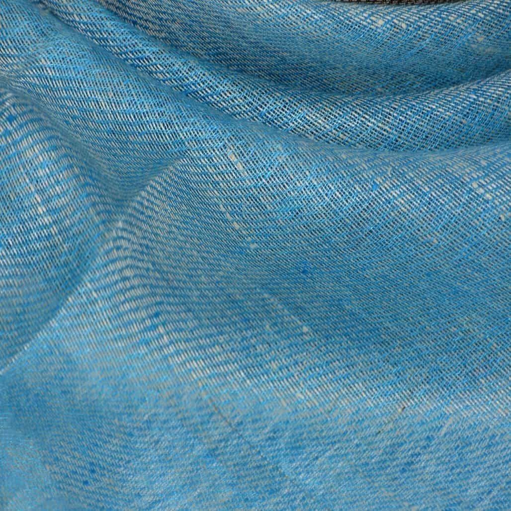 Esarfa-Sal tesuta manual din 100% IN (Linen 100%) - Pastel Blues Striped -> Cod: IN02