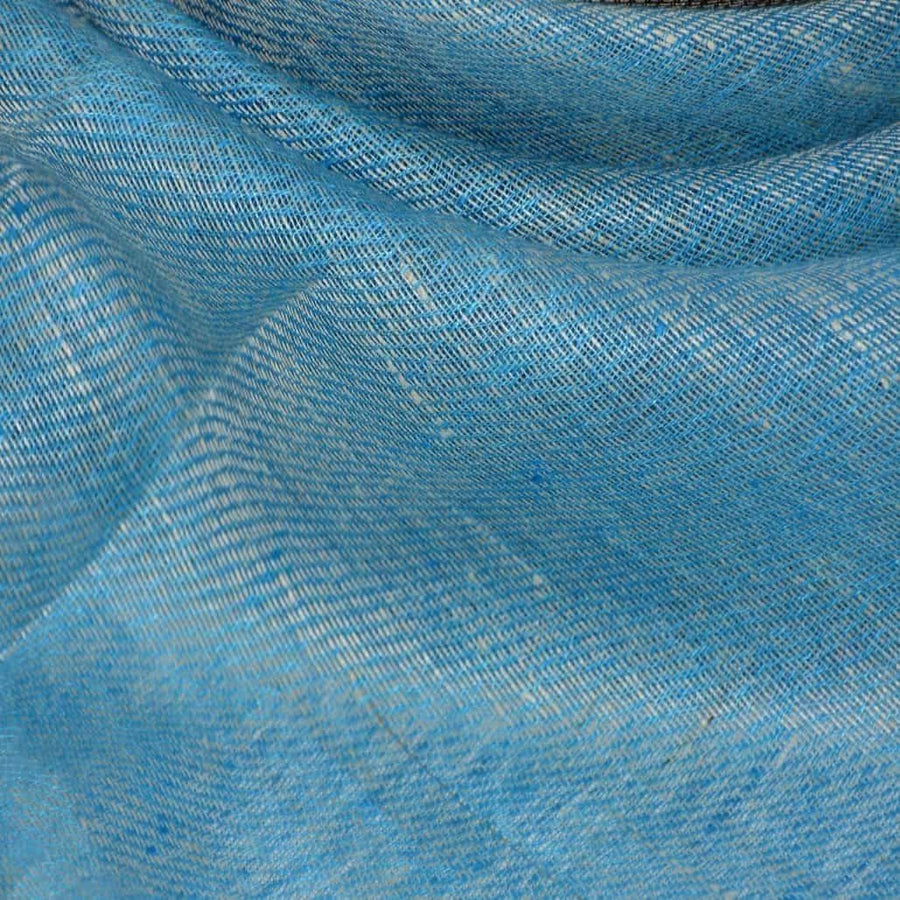 Esarfa-Sal tesuta manual din 100% IN (Linen 100%) - Pastel Blues Striped -> Cod: IN02
