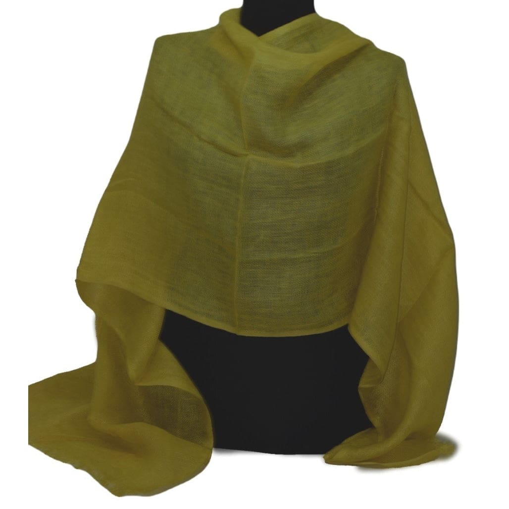 Esarfa-Sal tesuta manual din 100% IN (Linen 100%) - Yellow Mustard (Mustar) -> Cod: IN15 - esarfa sal din 100% in