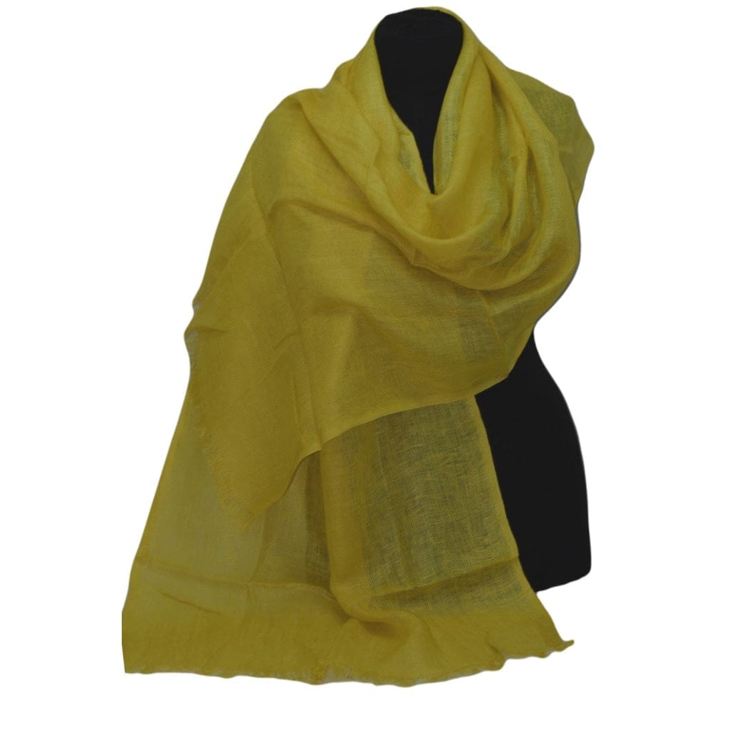Esarfa-Sal tesuta manual din 100% IN (Linen 100%) - Yellow Mustard (Mustar) -> Cod: IN15 - esarfa sal din 100% in