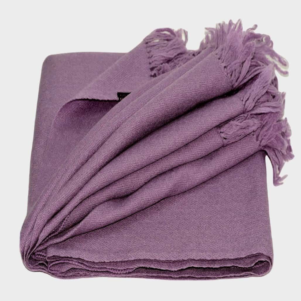 Poncho tesut manual din Lana de Yak & Lana Merinos - Liliac Shade - > Cod: PONCHO2