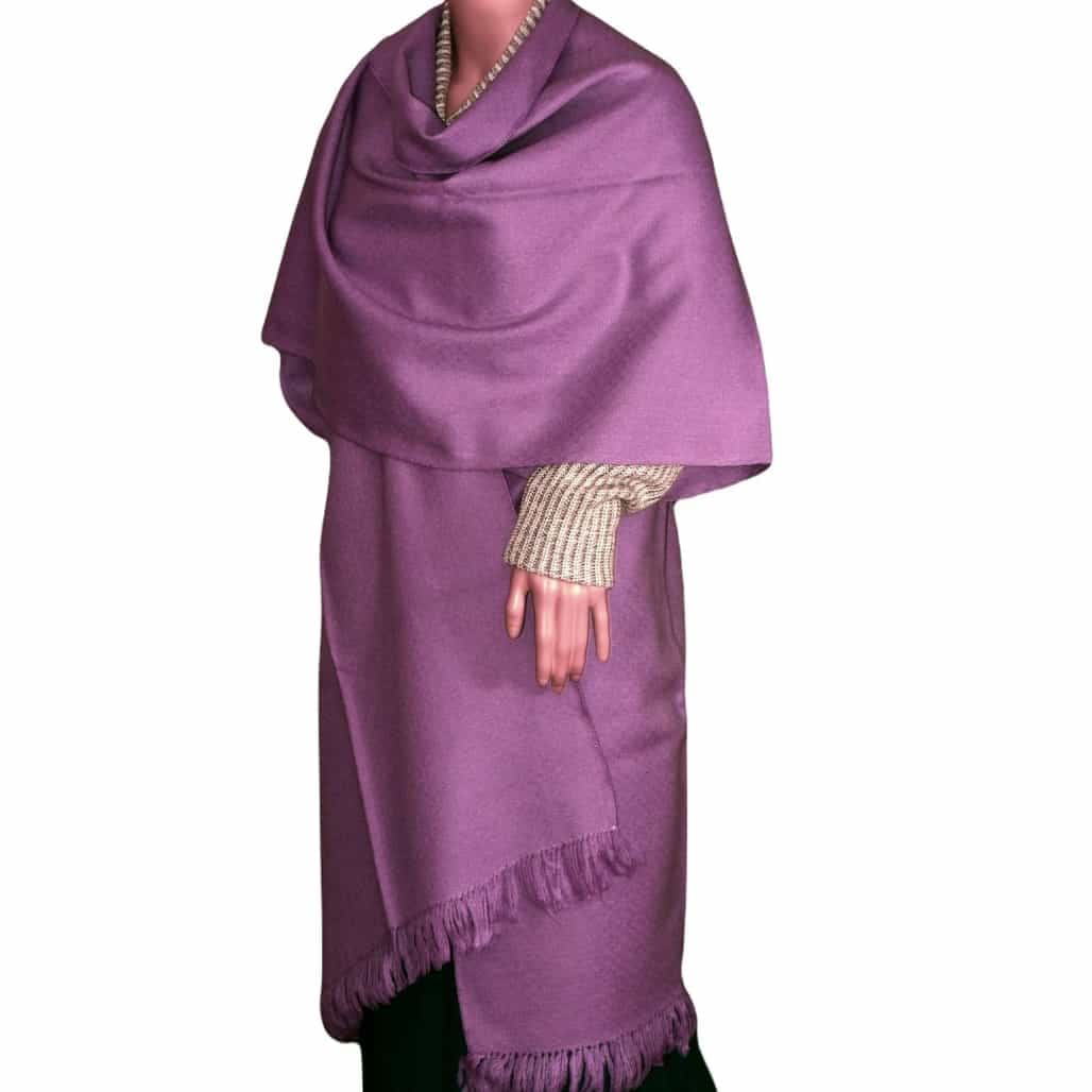 Poncho tesut manual din Lana de Yak & Lana Merinos - Liliac Shade - > Cod: PONCHO2