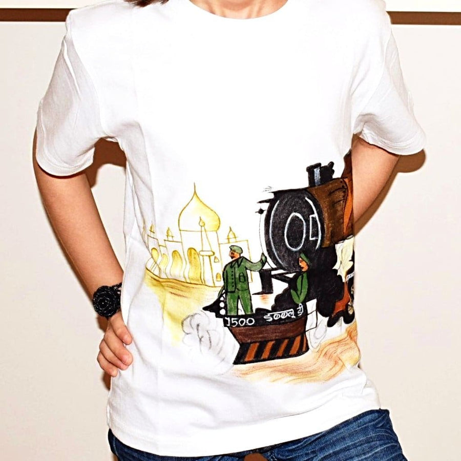 Tricou pentru Copii- Locomotiva cu aburi de la Taj Mahal - Tricou copii