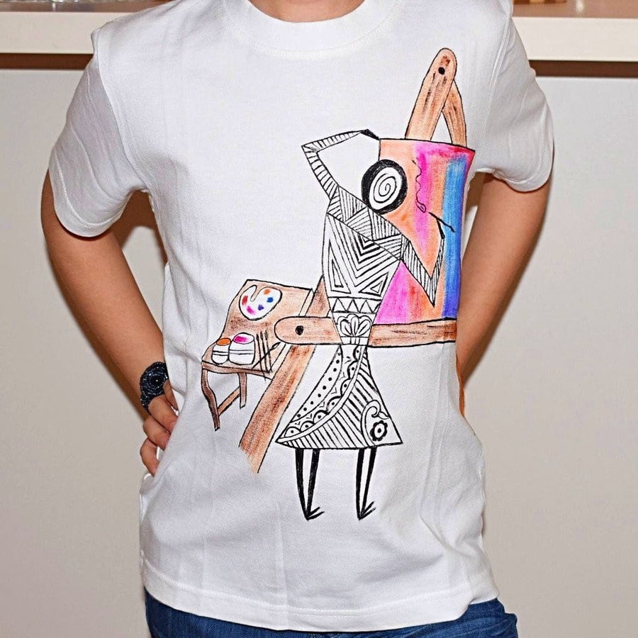 Tricou pentru Copii - Micul Pictor - 8-9 years - Tricouri copii