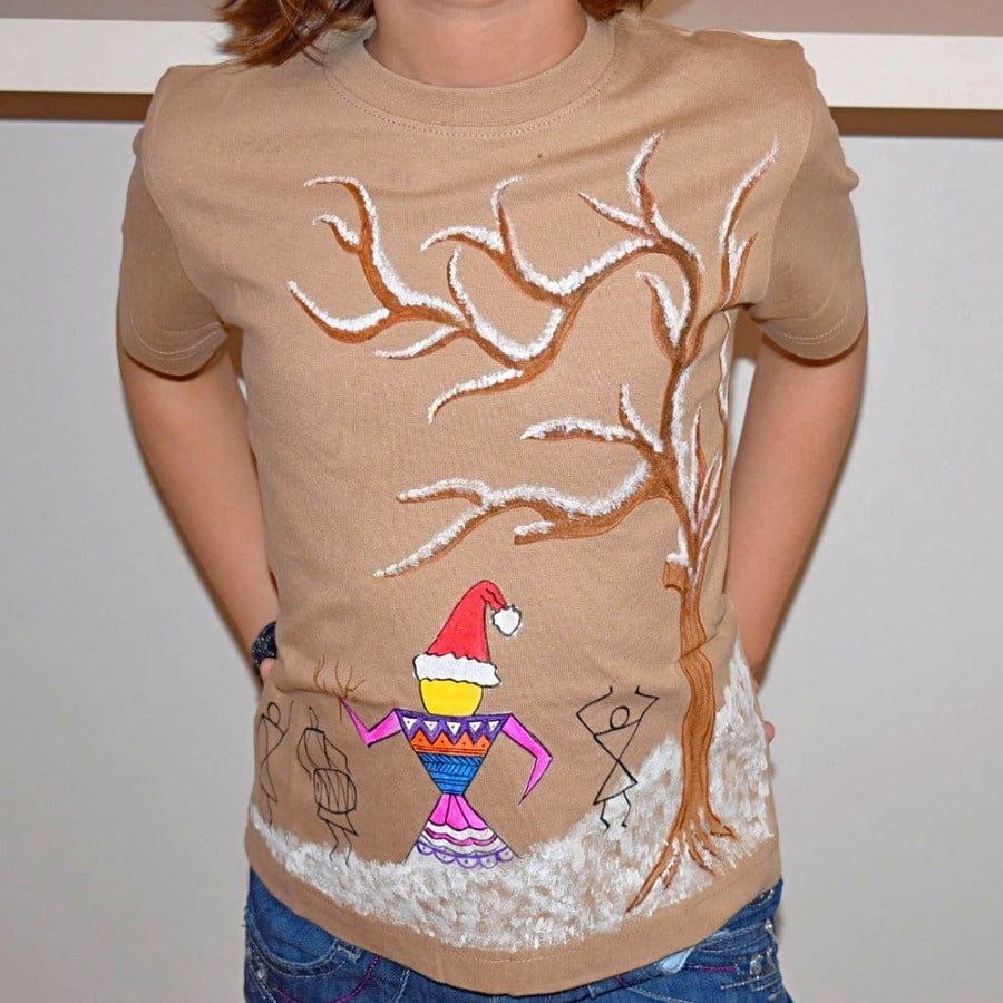 Tricou pentru Copii - Omul de zapada Warli - Tricou copii