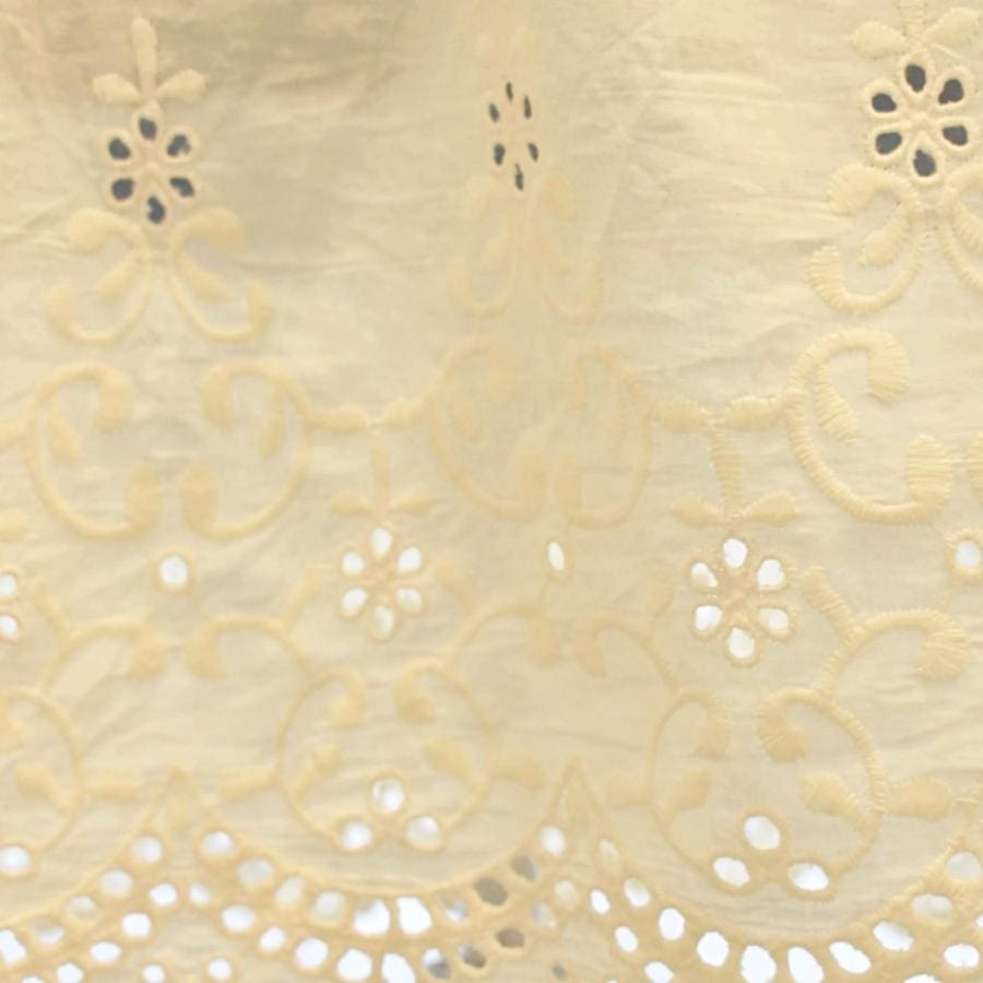 Tunica din Bumbac 100% cu broderie decupata - Ivory Cream - Bluza